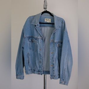 Oversized Vintage Men's Denim Jacket Eddie Bauer Large